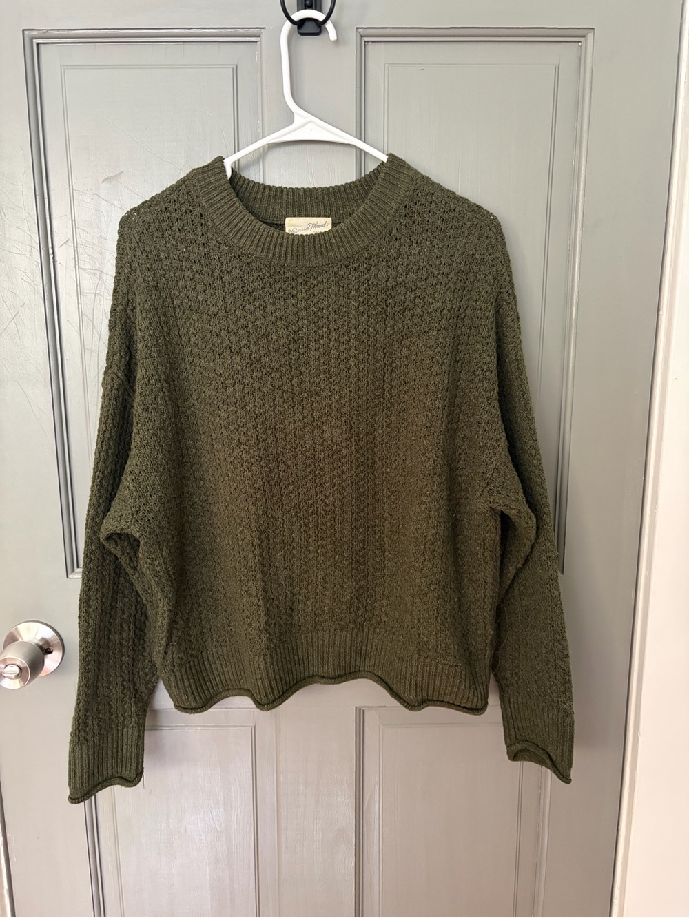 Universal Thread Olive Green Knit Crewneck Sweater - Picture 2 of 6